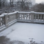 balustrad i snö